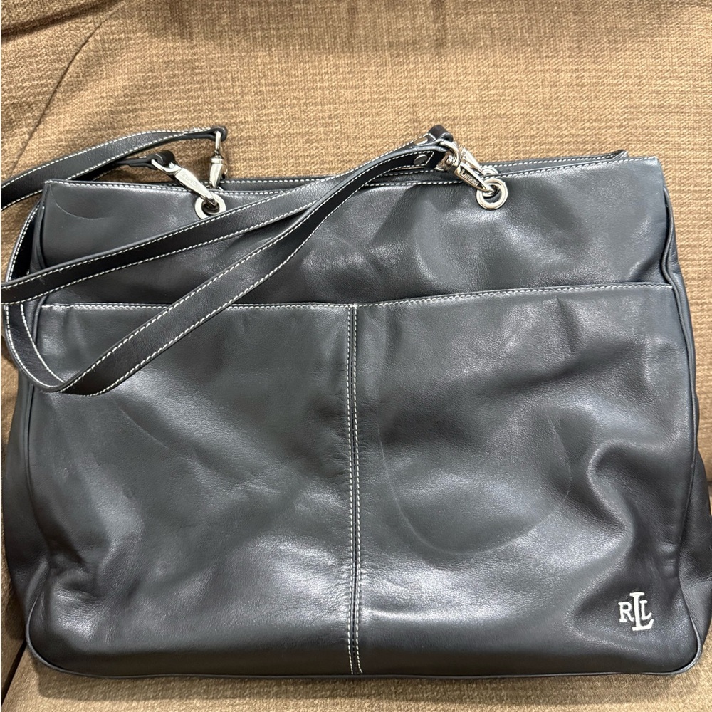 Ralph Lauren Black Leather Shoulder Bag